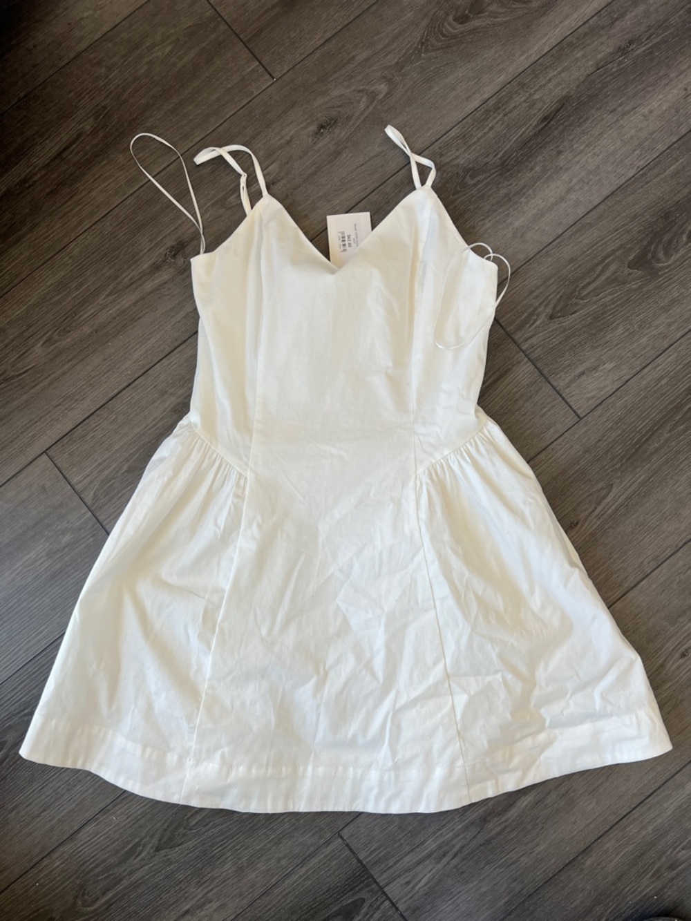 needii Delicate White Spaghetti-Strap Mini Dress Cotton
